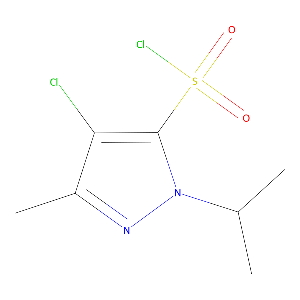 4-Chloro-1-isopropyl-3-methyl-1H-pyrazole-5-sulfonyl chloride molecular structure, CAS 1245807-33-3