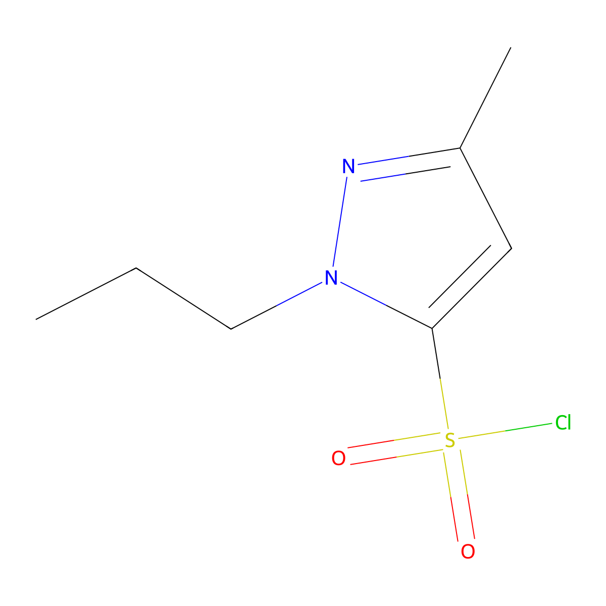 3-Methyl-1-propyl-1h-pyrazole-5-sulfonyl chloride molecular structure, CAS 1245807-34-4