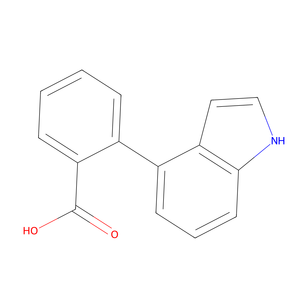 2-(1H-indol-4-yl)benzoic acid molecular structure, CAS 1245807-50-4