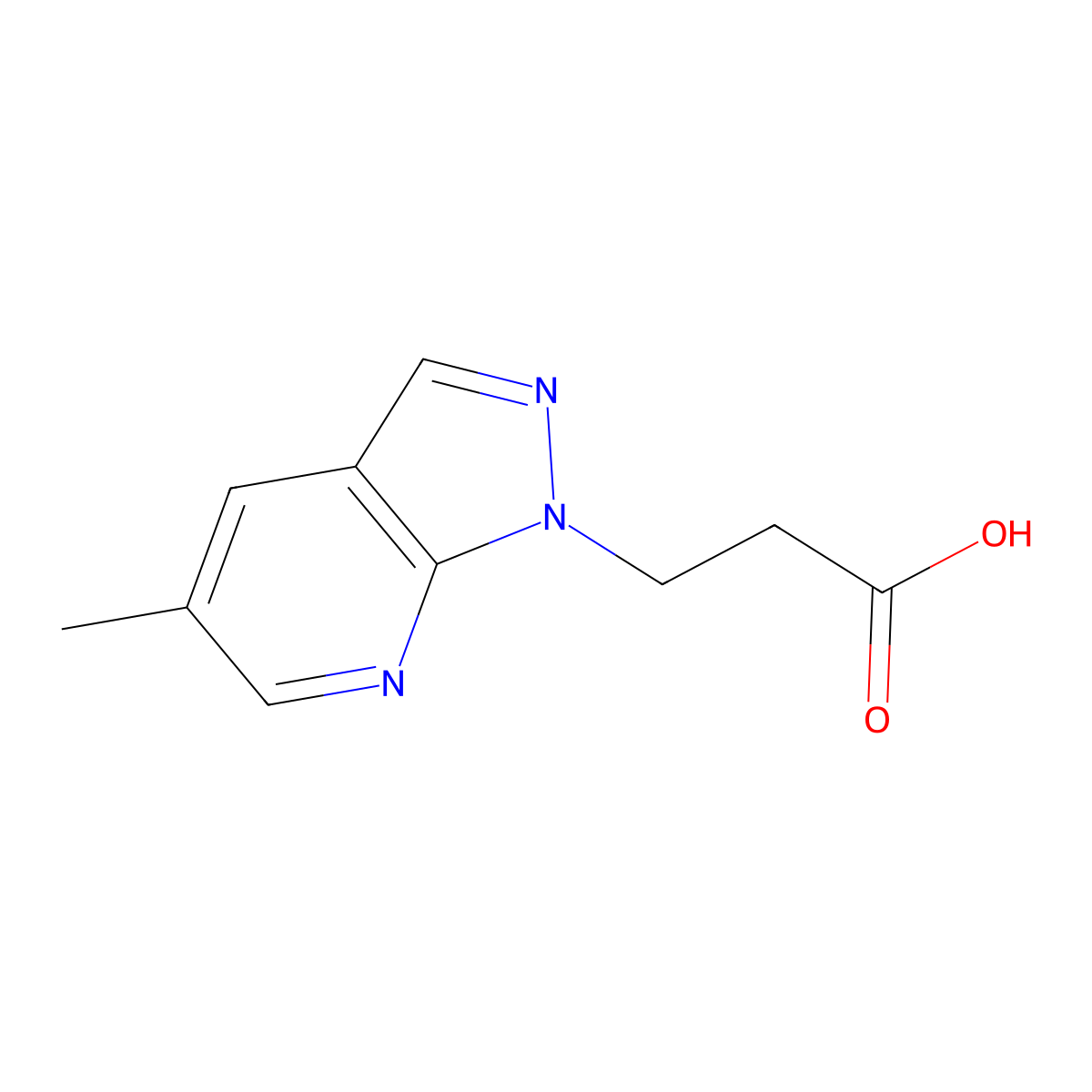 3-(5-methyl-1H-pyrazolo[3,4-b]pyridin-1-yl)propanoic acid molecular structure, CAS 1245807-66-2