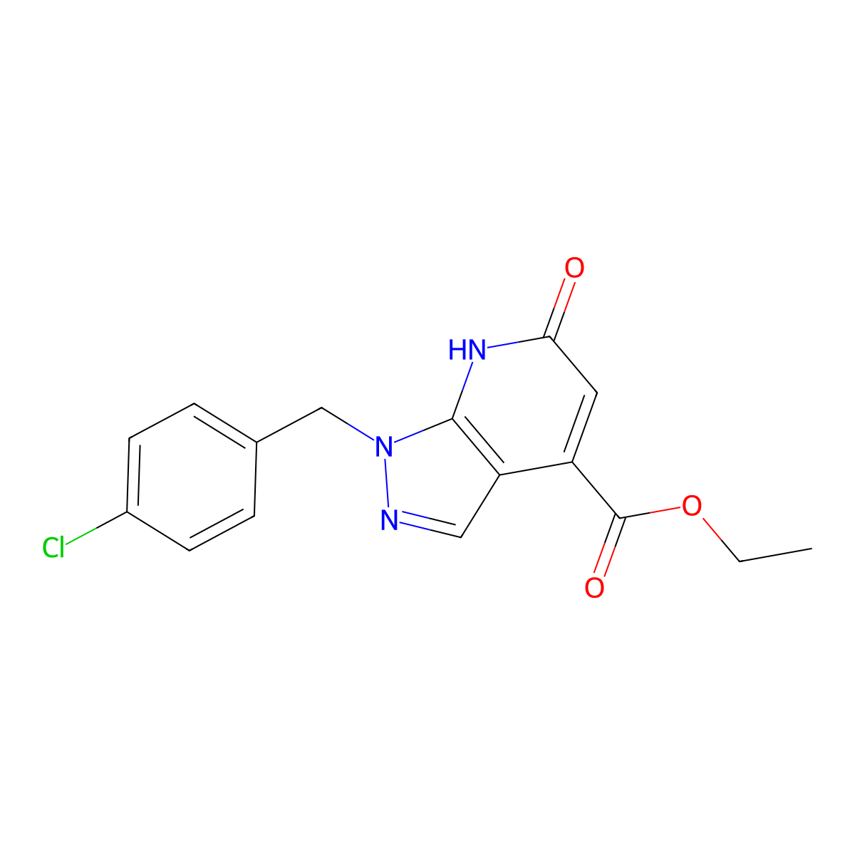 ethyl 1-(4-chlorobenzyl)-6-oxo-6,7-dihydro-1H-pyrazolo[3,4-b]pyridine-4-carboxylate molecular structure, CAS 1245807-75-3