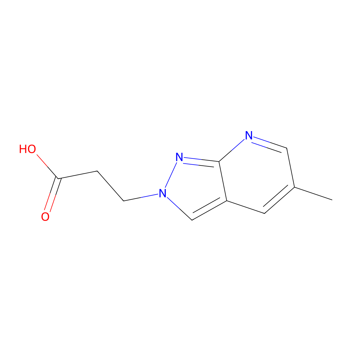 3-(5-methyl-2H-pyrazolo[3,4-b]pyridin-2-yl)propanoic acid molecular structure, CAS 1245807-85-5