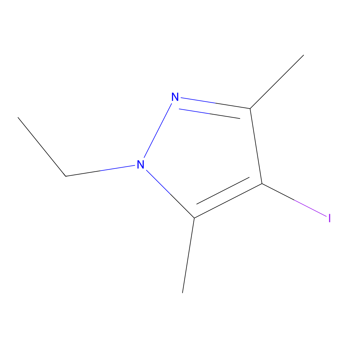 1-Ethyl-4-iodo-3,5-dimethyl-1H-pyrazole molecular structure, CAS 1245807-90-2