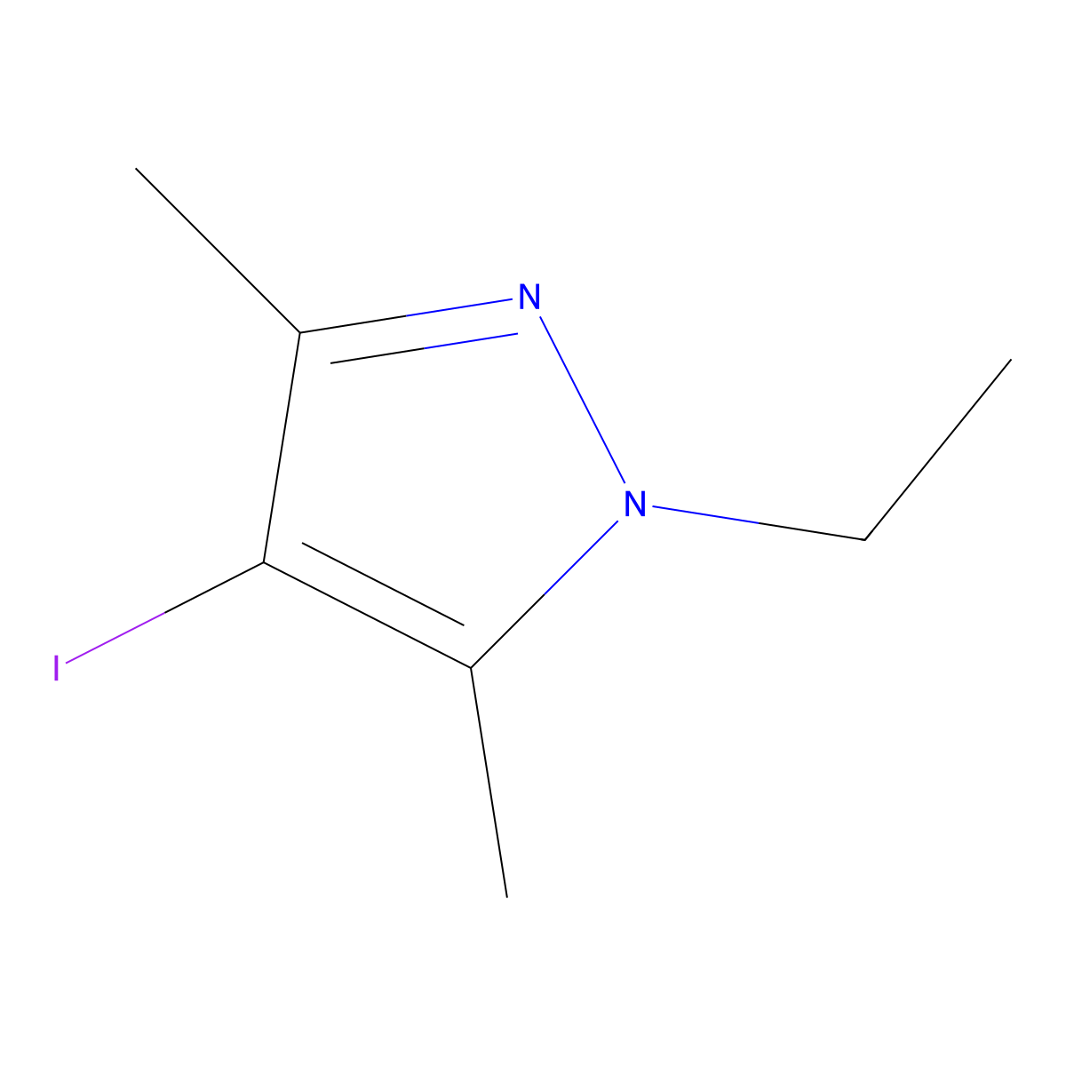 1-Ethyl-4-iodo-3,5-dimethyl-1H-pyrazole molecular structure, CAS 1245807-90-2