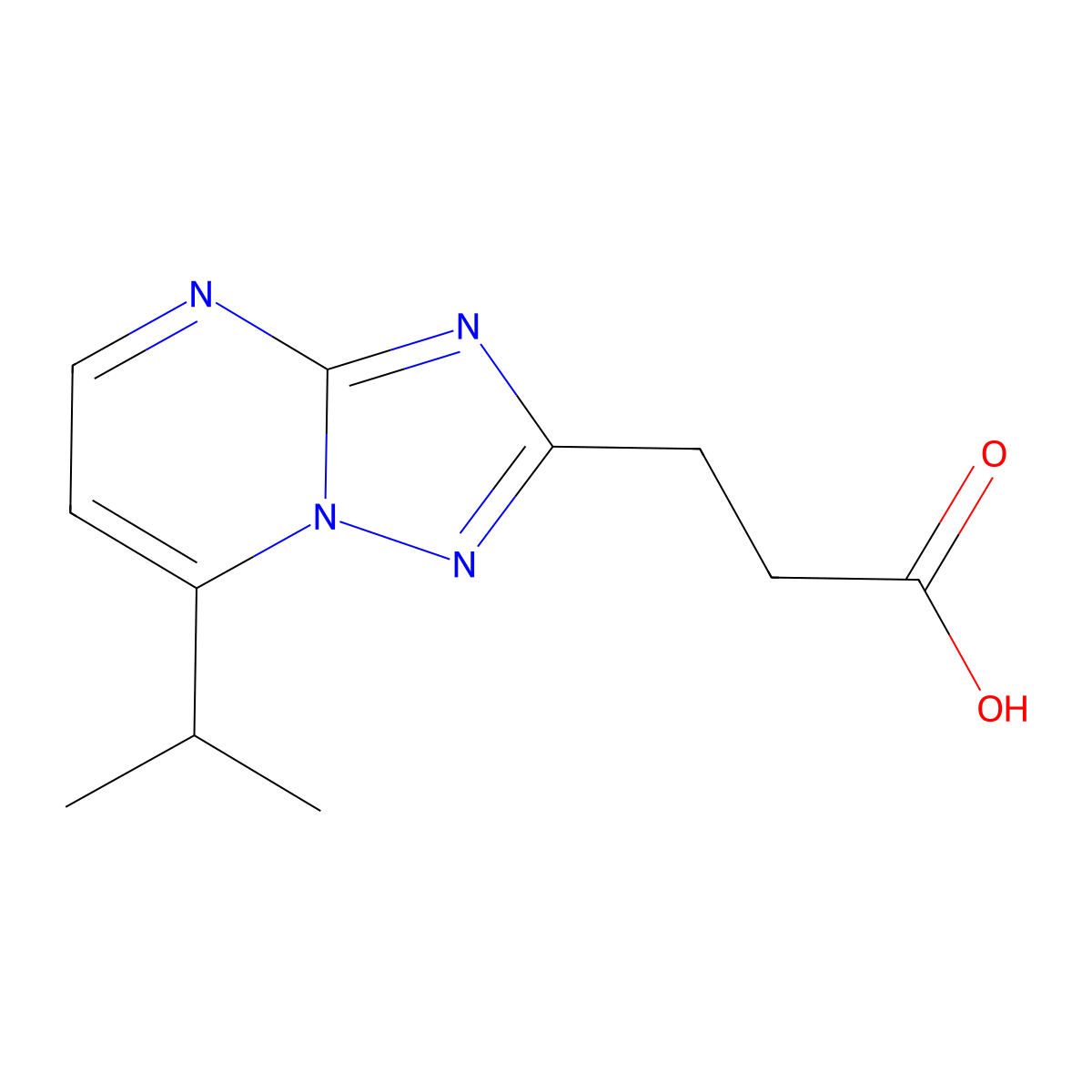 3-(7-Isopropyl-[1,2,4]triazolo[1,5-a]pyrimidin-2-yl)propanoic acid molecular structure, CAS 1245808-02-9