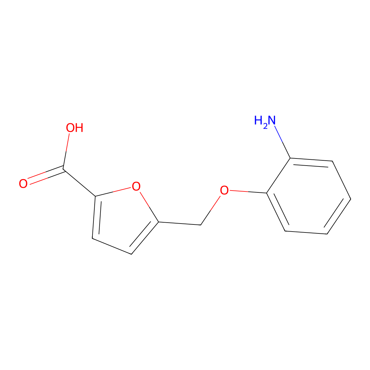 5-[(2-Aminophenoxy)methyl]furan-2-carboxylic acid molecular structure, CAS 1245808-09-6
