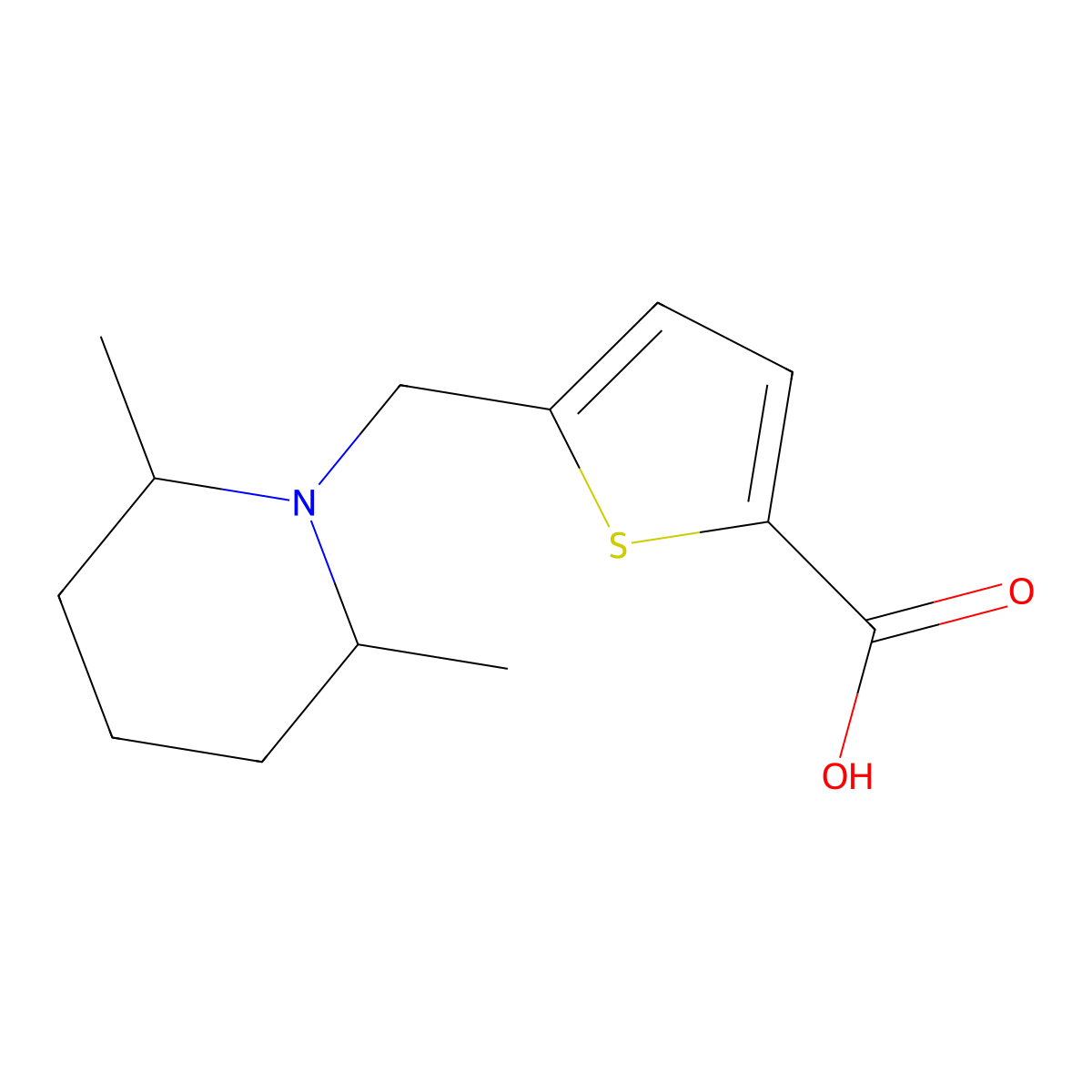 5-[(2,6-Dimethylpiperidin-1-yl)methyl]thiophene-2-carboxylic acid molecular structure, CAS 1245808-20-1