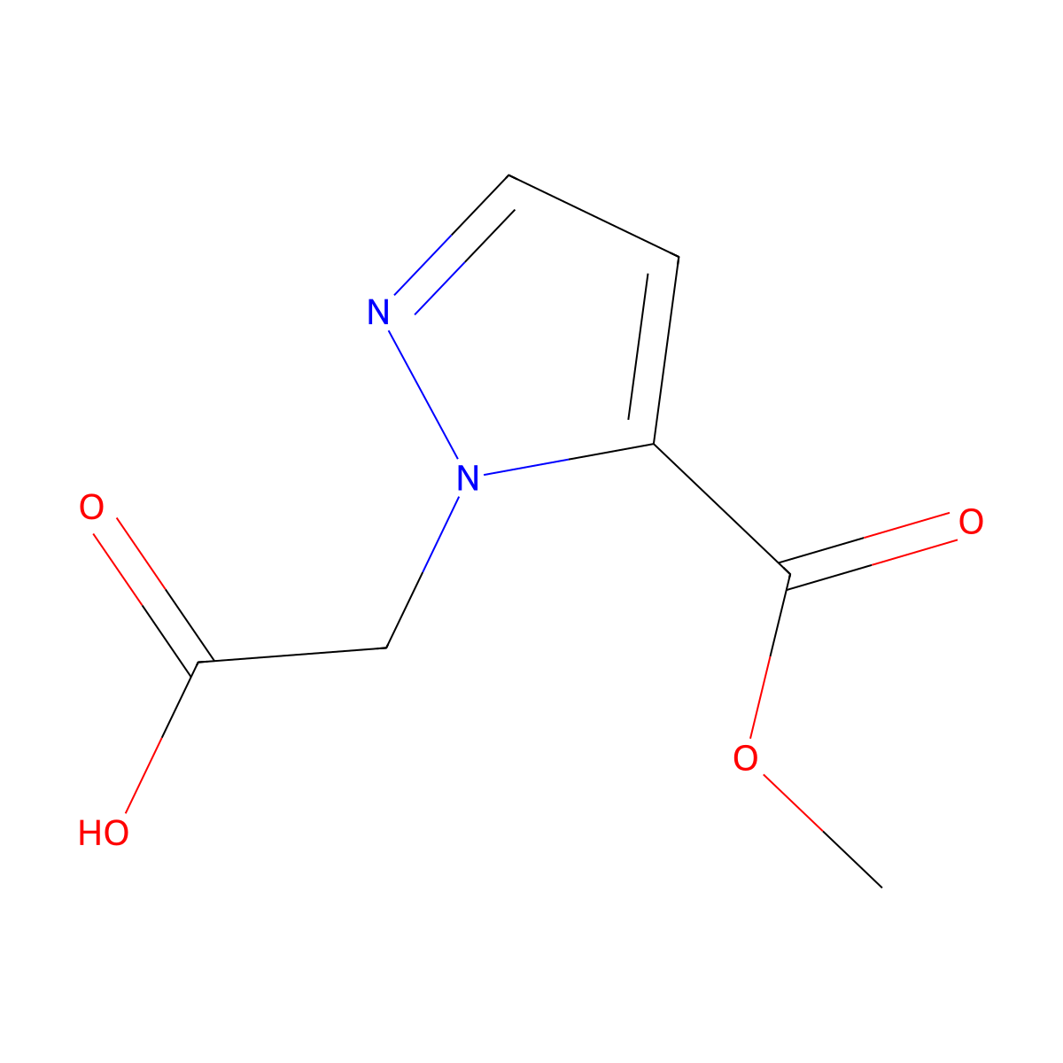 2-(5-(methoxycarbonyl)-1H-pyrazol-1-yl)acetic acid molecular structure, CAS 1245808-23-4