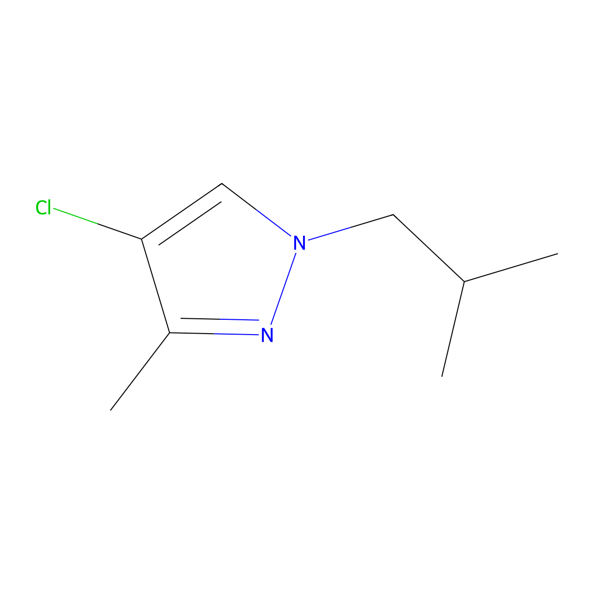4-chloro-1-isobutyl-3-methyl-1H-pyrazole molecular structure, CAS 1245808-35-8