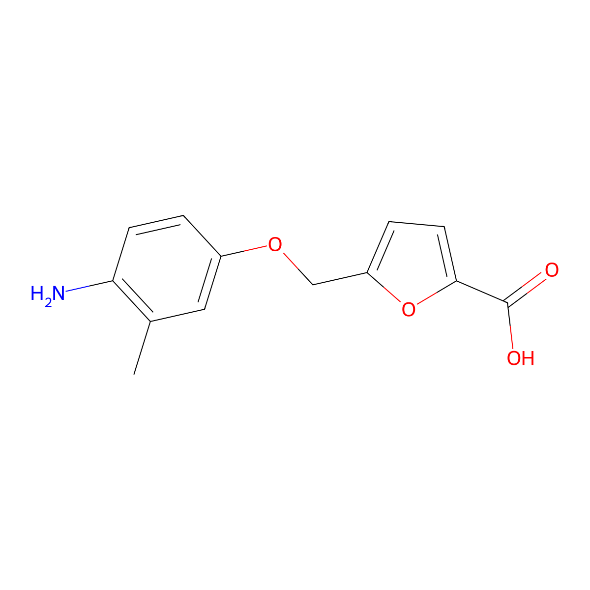 5-(4-Amino-3-methylphenoxymethyl)furan-2-carboxylic acid molecular structure, CAS 1245808-42-7