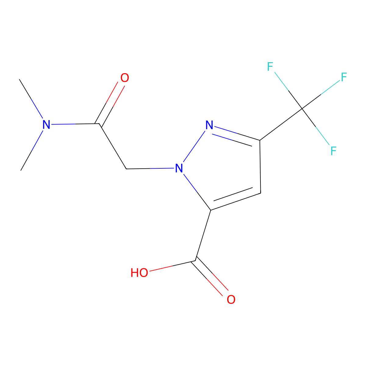 1-[(dimethylcarbamoyl)methyl]-3-(trifluoromethyl)-1H-pyrazole-5-carboxylic acid molecular structure, CAS 1245808-55-2