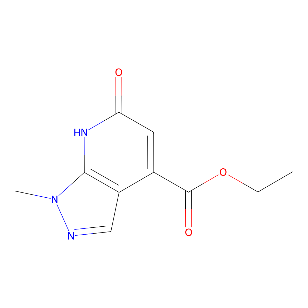 ethyl 1-methyl-6-oxo-1H,6H,7H-pyrazolo[3,4-b]pyridine-4-carboxylate molecular structure, CAS 1245808-56-3