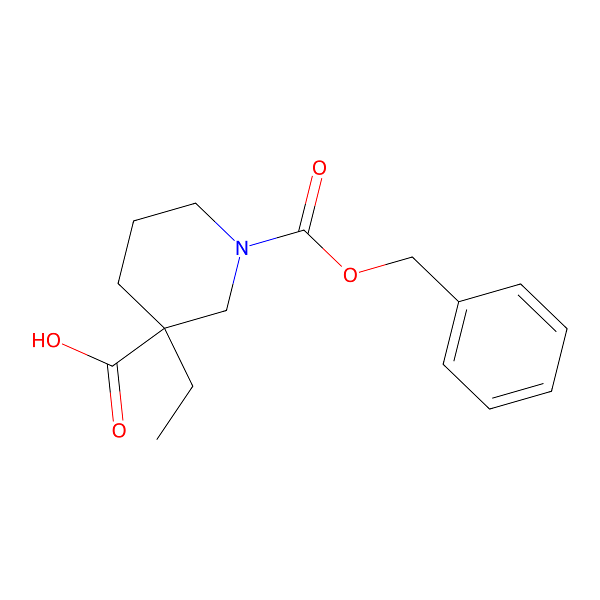 1-Cbz-3-ethylpiperidine-3-carboxylic Acid molecular structure, CAS 1245808-57-4