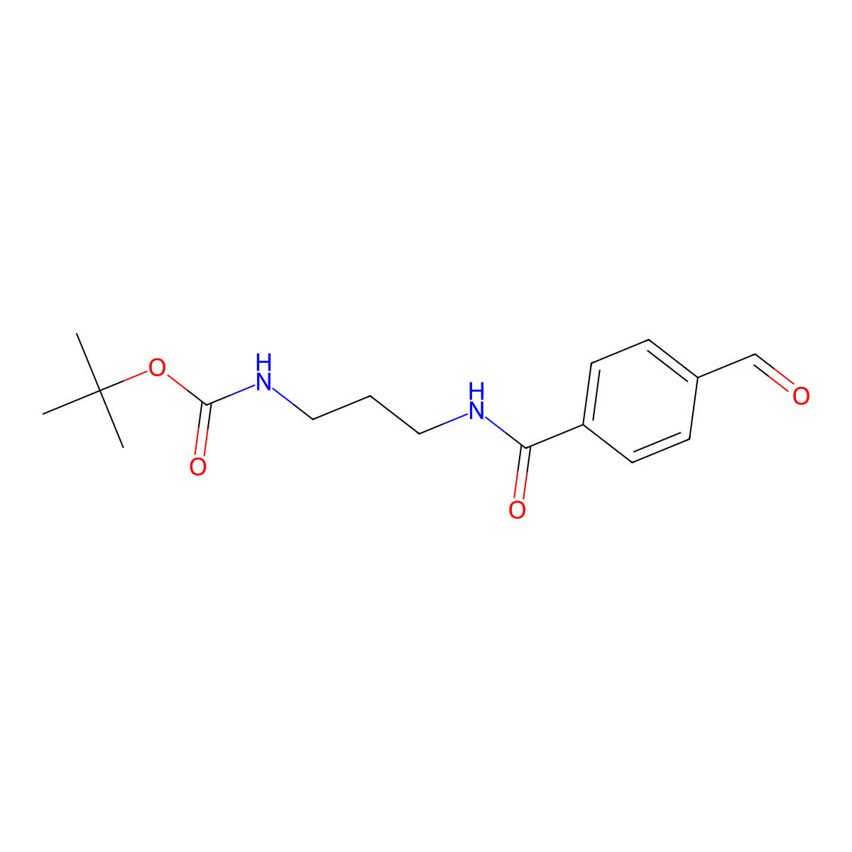Tert-butyl (3-(4-formylbenzamido)propyl)carbamate molecular structure, CAS 1245813-77-7