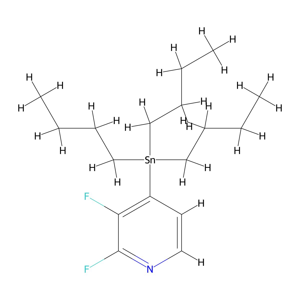 2,3-Difluoro-4-(tributylstannyl)pyridine molecular structure, CAS 1245816-05-0