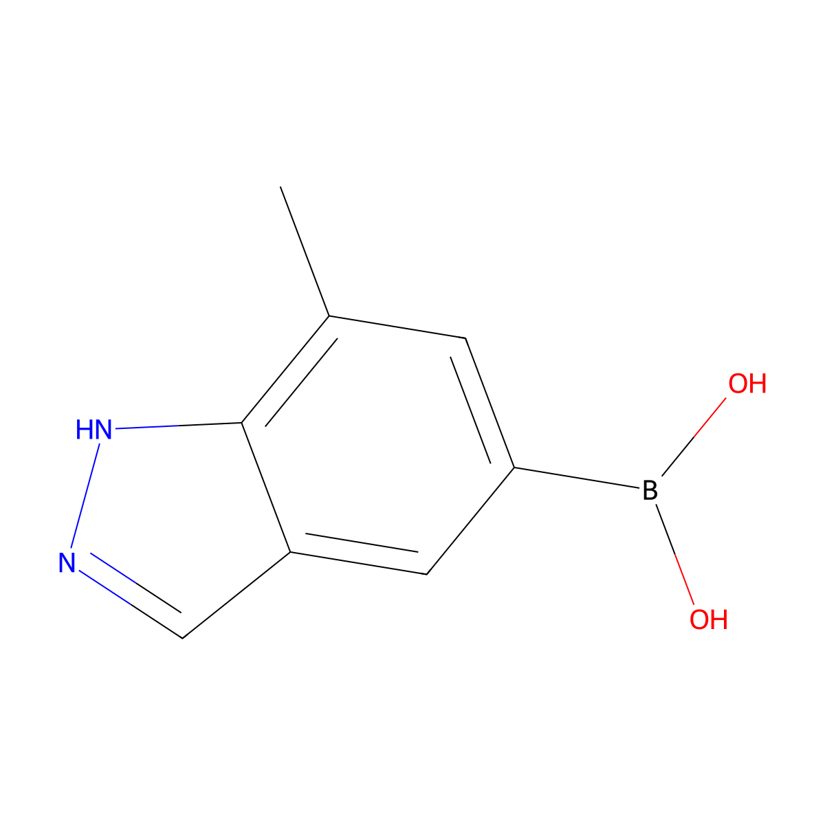 (7-Methyl-1H-indazol-5-yl)boronic acid molecular structure, CAS 1245816-07-2