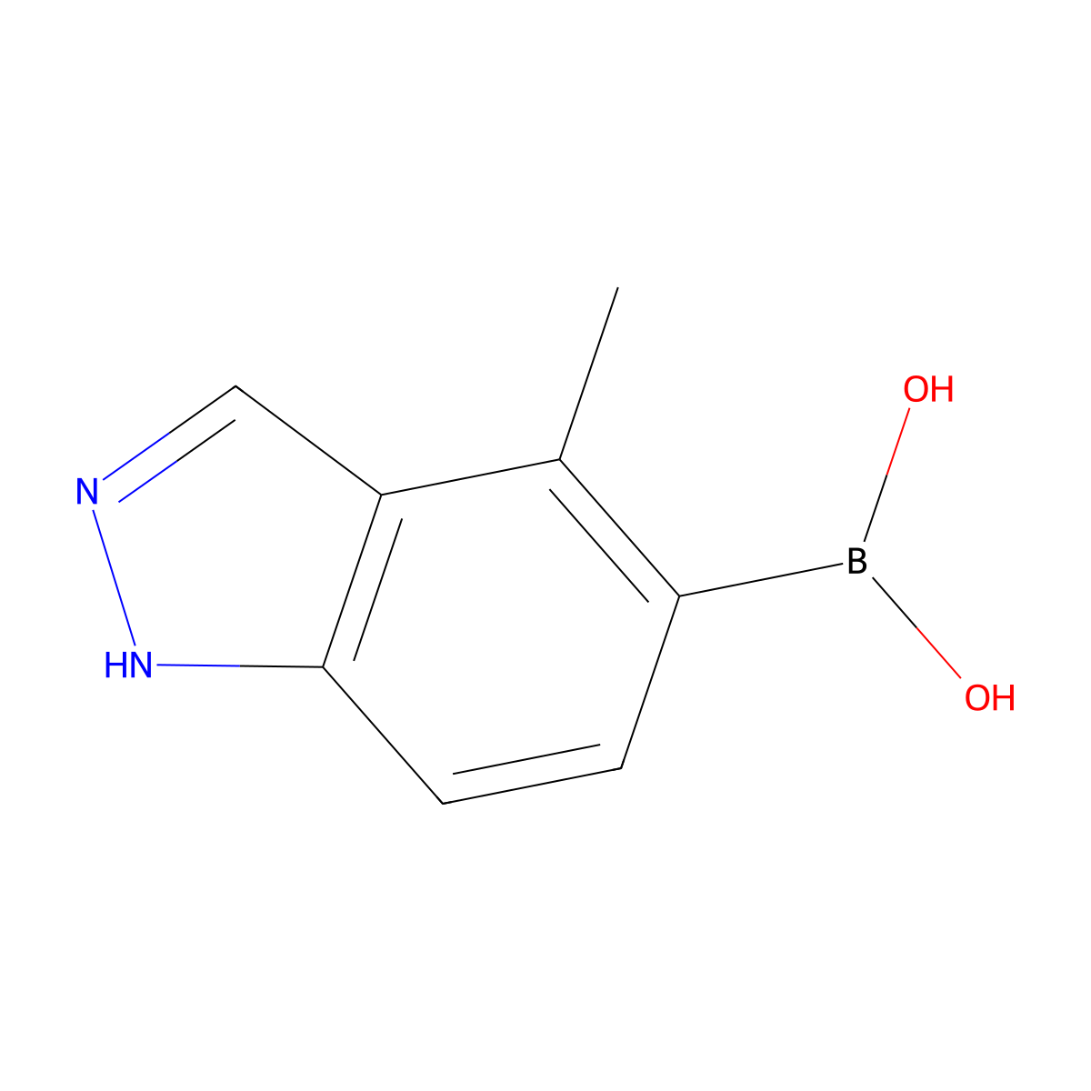 (4-Methyl-1H-indazol-5-yl)boronic acid molecular structure, CAS 1245816-09-4