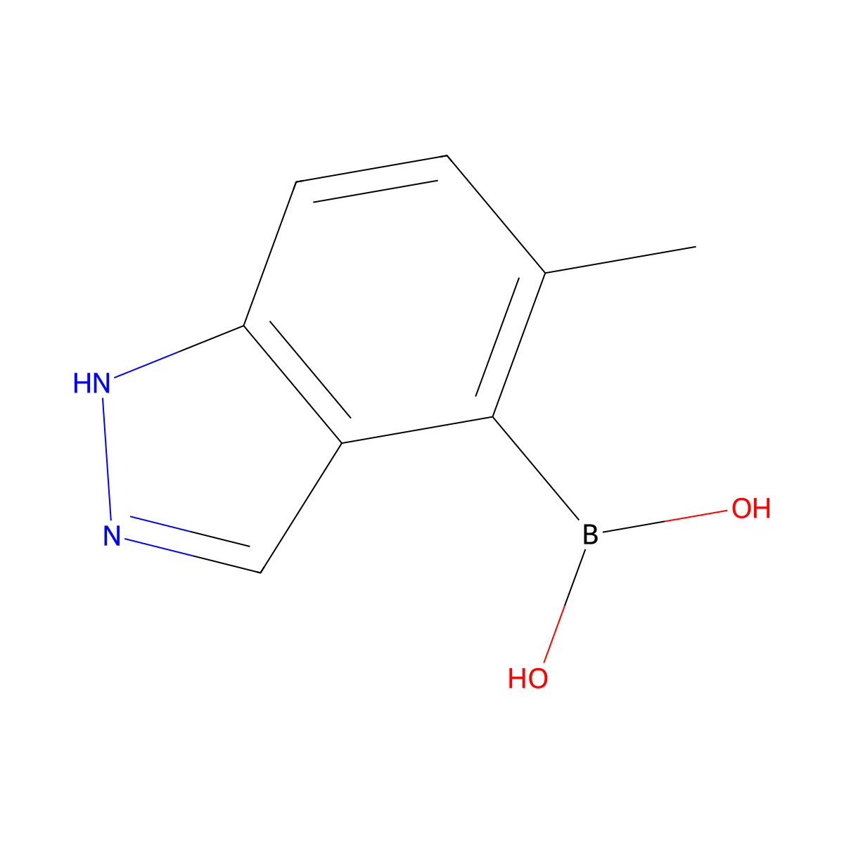 (5-methyl-1H-indazol-4-yl)boronic acid molecular structure, CAS 1245816-10-7