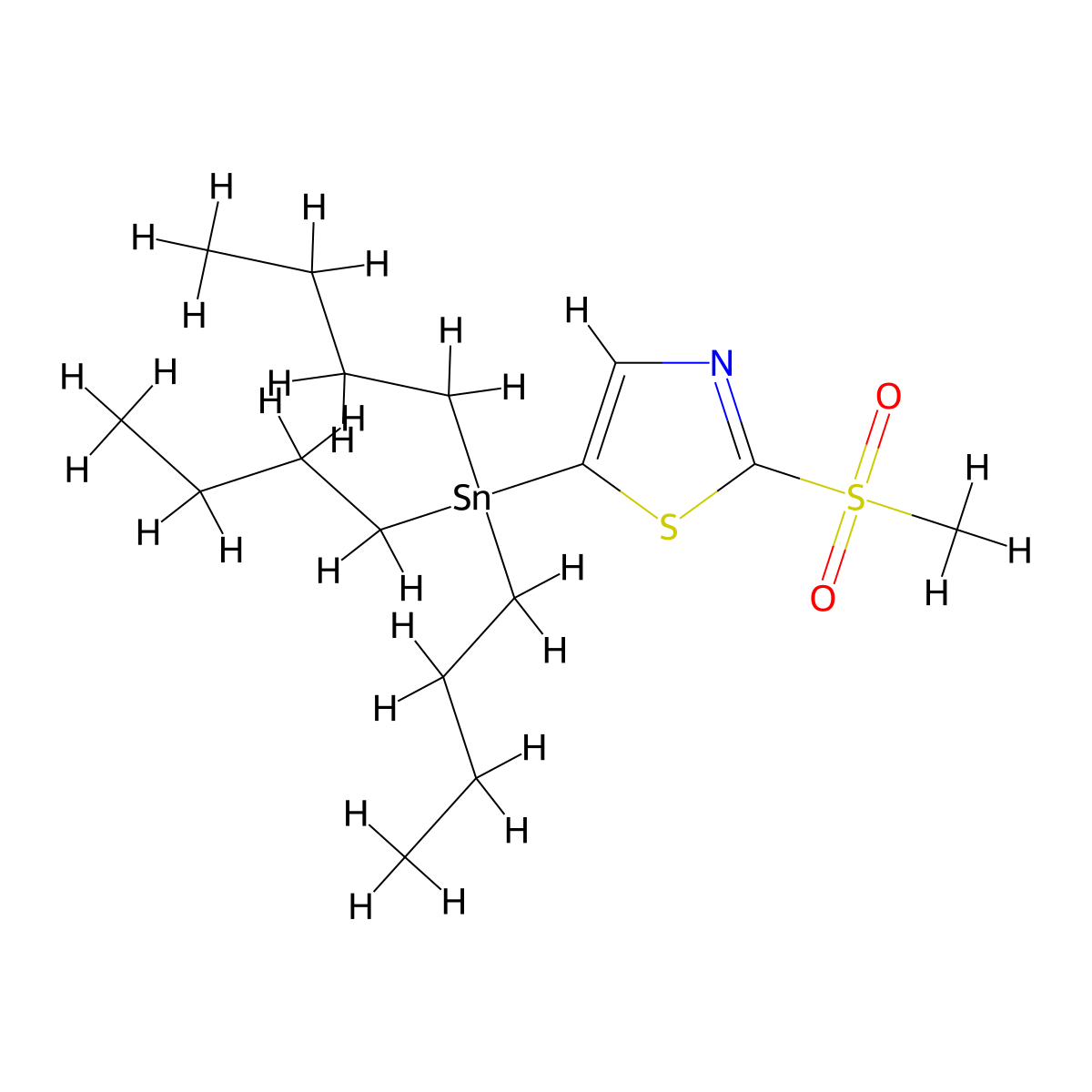 2-(Methylsulfonyl)-5-(tributylstannyl)thiazole molecular structure, CAS 1245816-12-9