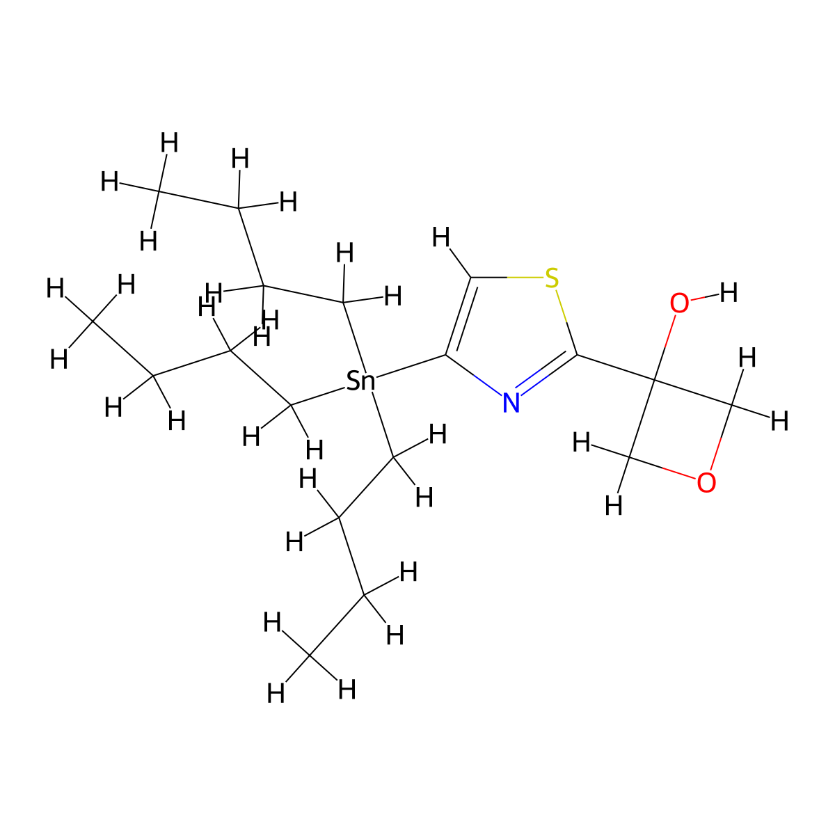 3-(4-(Tributylstannyl)thiazol-2-yl)oxetan-3-ol molecular structure, CAS 1245816-13-0