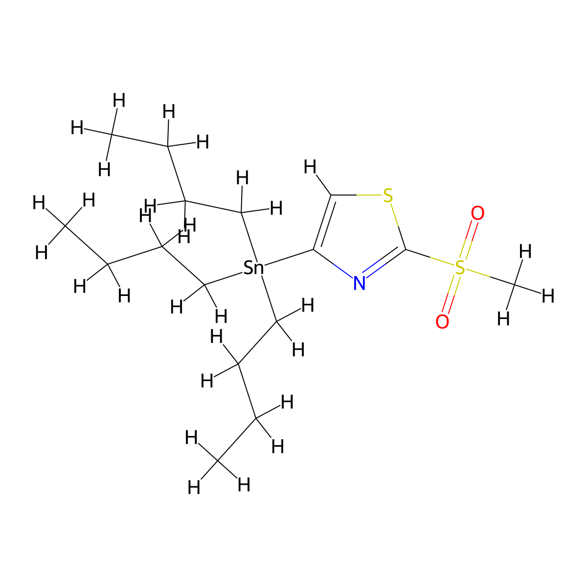 2-(Methylsulfonyl)-4-(tributylstannyl)thiazole molecular structure, CAS 1245816-14-1