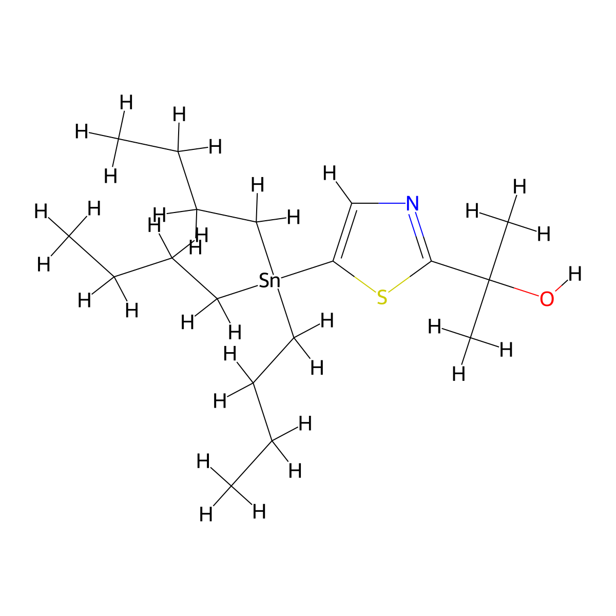 2-(5-(Tributylstannyl)thiazol-2-yl)propan-2-ol molecular structure, CAS 1245816-17-4