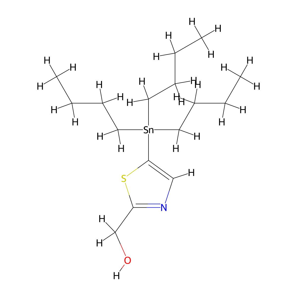 2-Hydroxymethyl-5-(tributylstannyl)thiazole molecular structure, CAS 1245816-28-7