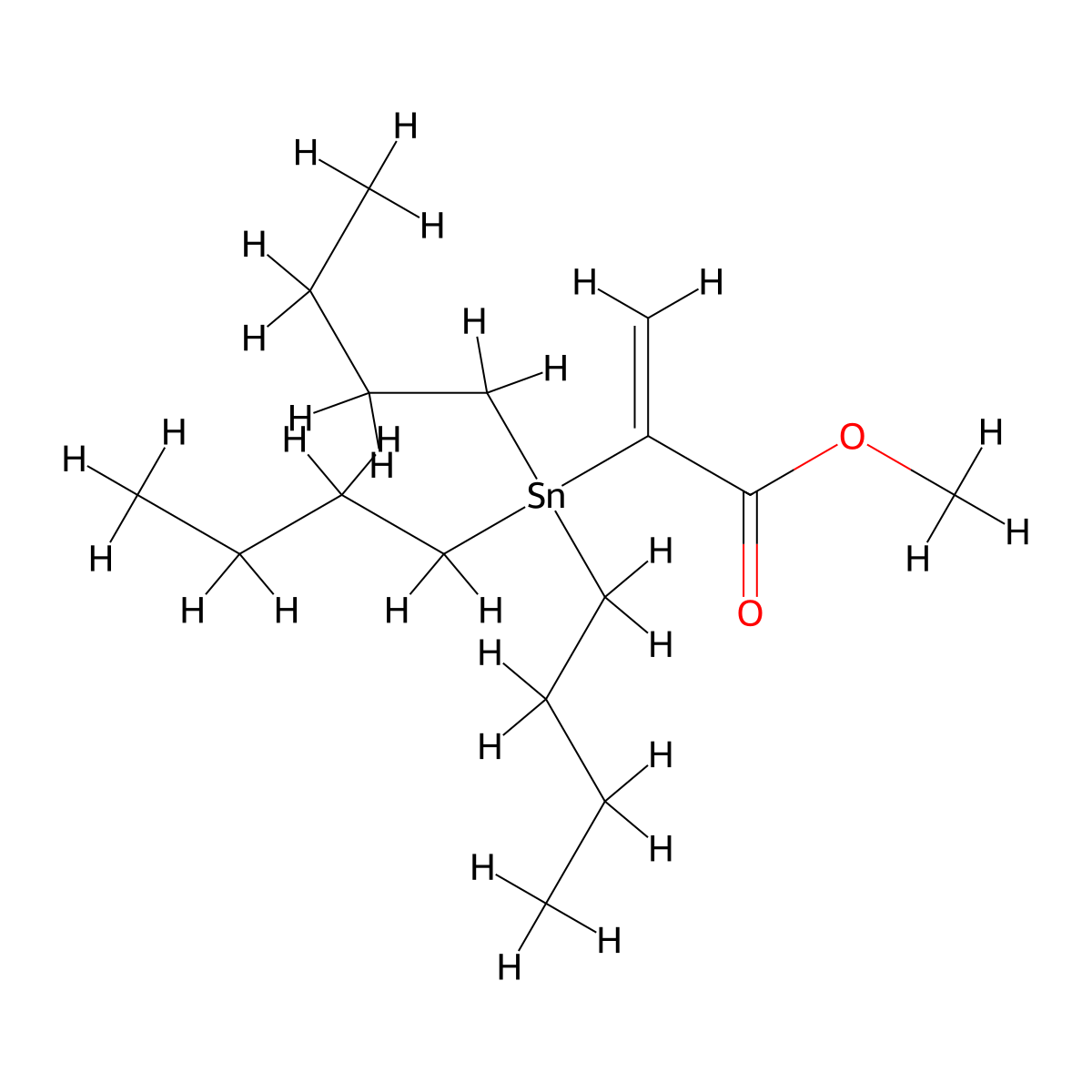 2-Propenoic acid, 2-(tributylstannyl)-, methyl ester molecular structure, CAS 124582-37-2