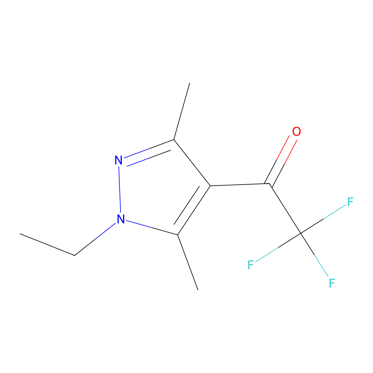 1-(1-Ethyl-3,5-dimethyl-1H-pyrazol-4-yl)-2,2,2-trifluoroethanone molecular structure, CAS 1245822-67-6