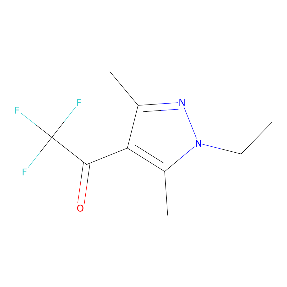 1-(1-Ethyl-3,5-dimethyl-1H-pyrazol-4-yl)-2,2,2-trifluoroethanone molecular structure, CAS 1245822-67-6