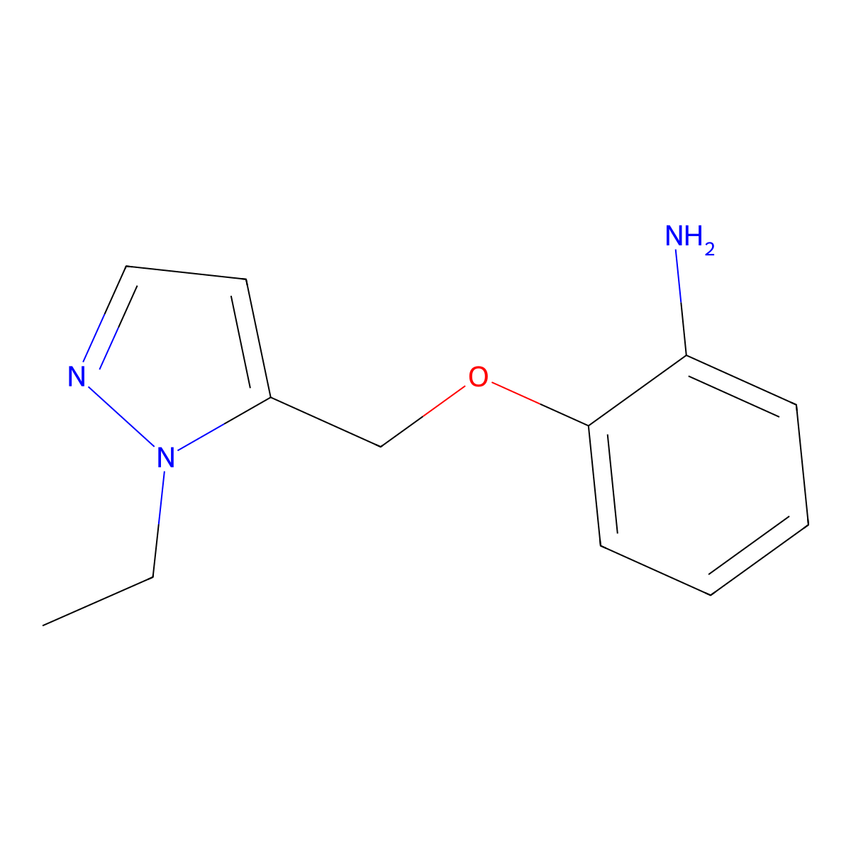 2-[(1-ethyl-1H-pyrazol-5-yl)methoxy]aniline molecular structure, CAS 1245822-75-6