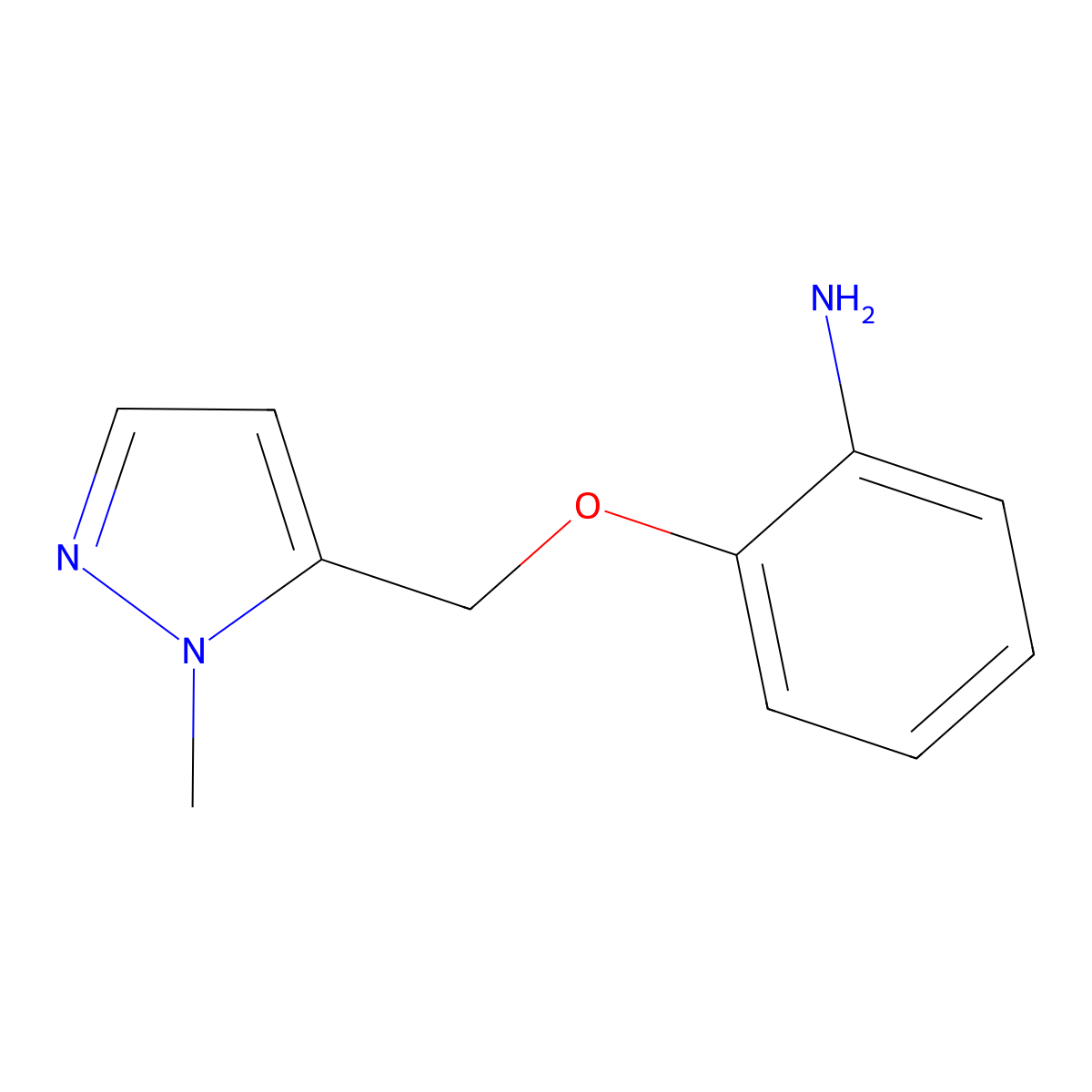 2-[(1-methyl-1H-pyrazol-5-yl)methoxy]aniline molecular structure, CAS 1245822-82-5