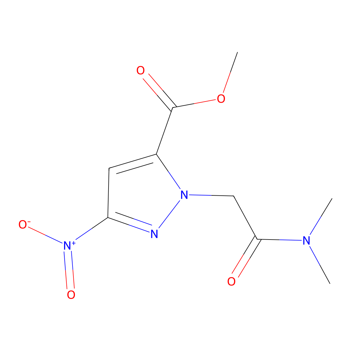 methyl 1-[2-(dimethylamino)-2-oxoethyl]-3-nitro-1H-pyrazole-5-carboxylate molecular structure, CAS 1245823-34-0