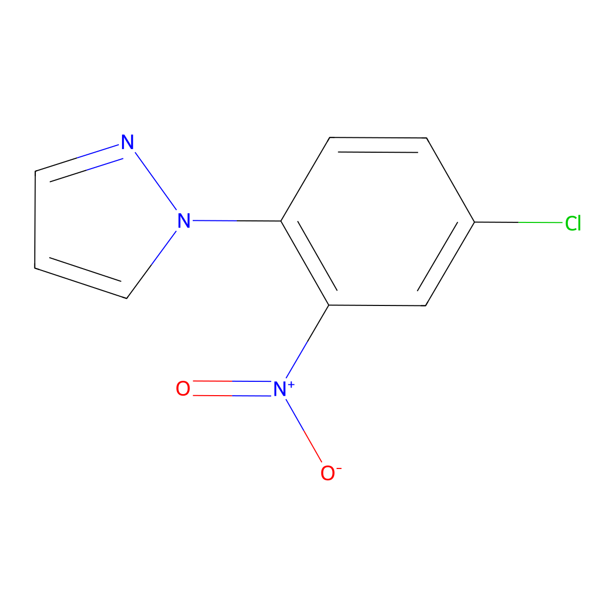 1-(4-chloro-2-nitrophenyl)-1H-pyrazole molecular structure, CAS 1245823-36-2