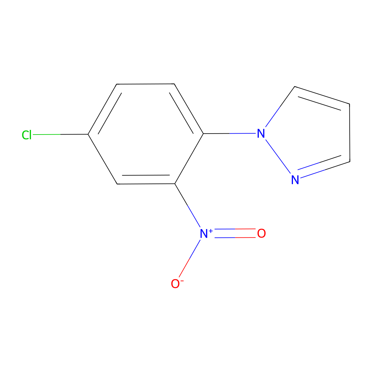 1-(4-chloro-2-nitrophenyl)-1H-pyrazole molecular structure, CAS 1245823-36-2