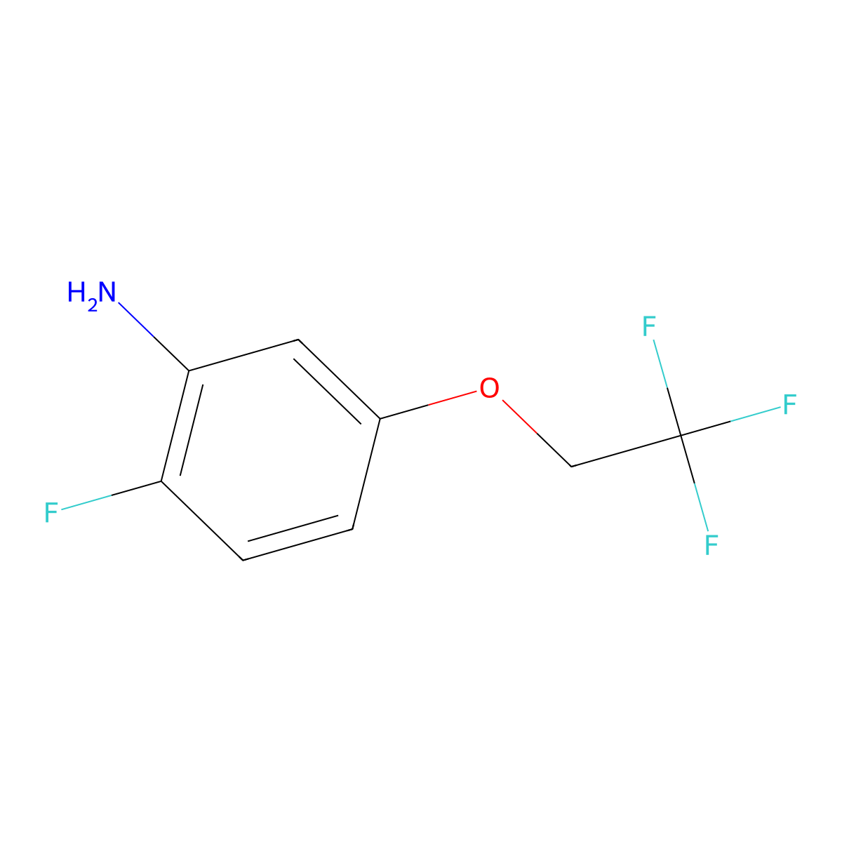 2-Fluoro-5-(2,2,2-trifluoroethoxy)aniline molecular structure, CAS 1245823-39-5