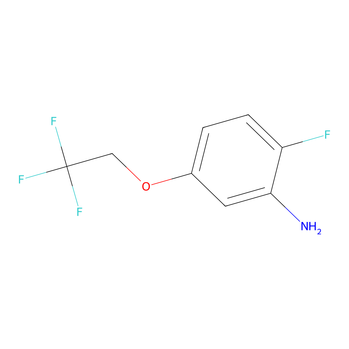 2-Fluoro-5-(2,2,2-trifluoroethoxy)aniline molecular structure, CAS 1245823-39-5