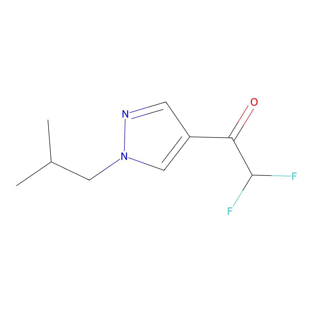 2,2-Difluoro-1-(1-isobutyl-1H-pyrazol-4-yl)ethanone molecular structure, CAS 1245823-42-0