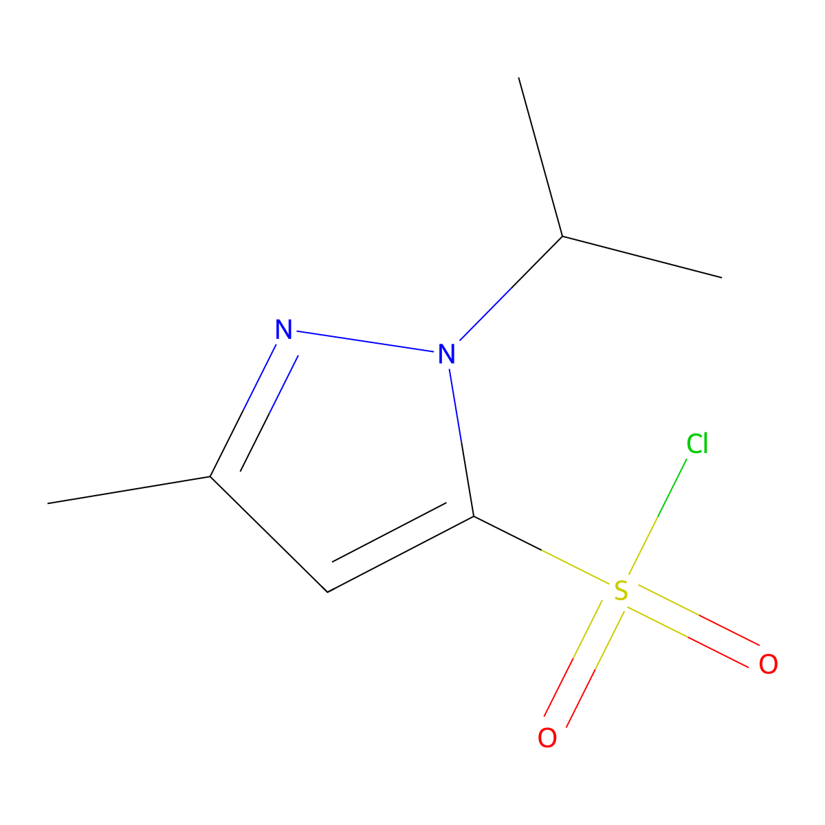 3-Methyl-1-(1-methylethyl)-1H-pyrazole-5-sulfonyl chloride molecular structure, CAS 1245823-44-2
