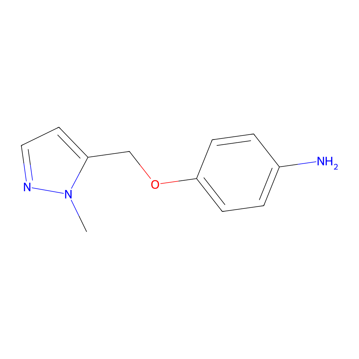 4-[(1-methyl-1H-pyrazol-5-yl)methoxy]aniline molecular structure, CAS 1245823-78-2