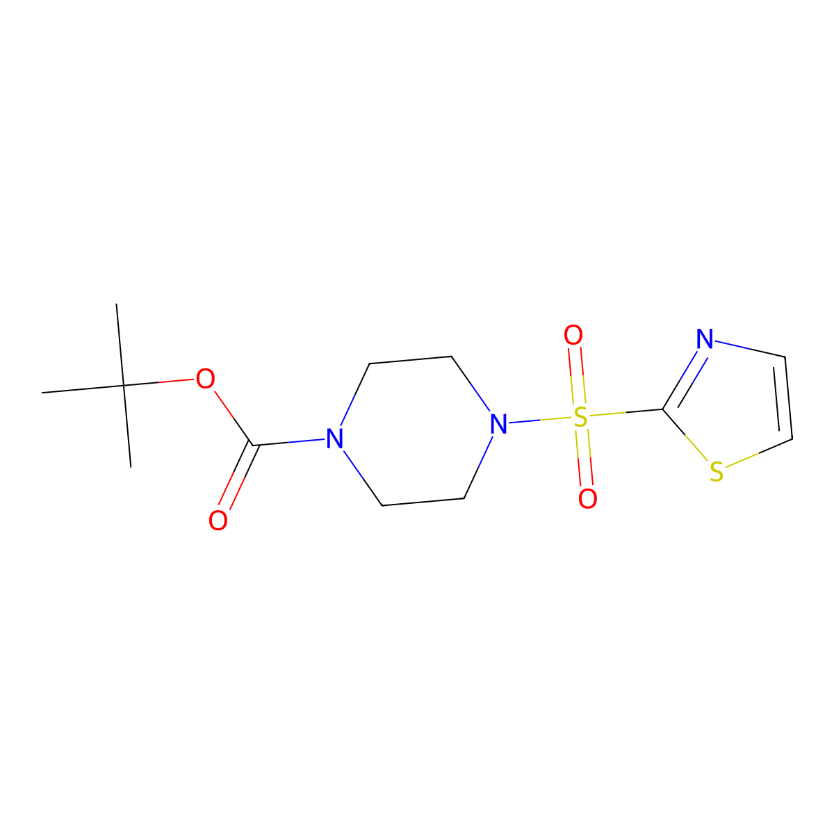 tert-Butyl 4-(thiazol-2-ylsulfonyl)piperazine-1-carboxylate molecular structure, CAS 1245823-82-8