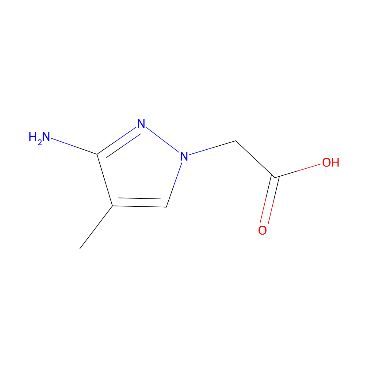 2-(3-amino-4-methyl-1H-pyrazol-1-yl)acetic acid molecular structure, CAS 1245823-90-8