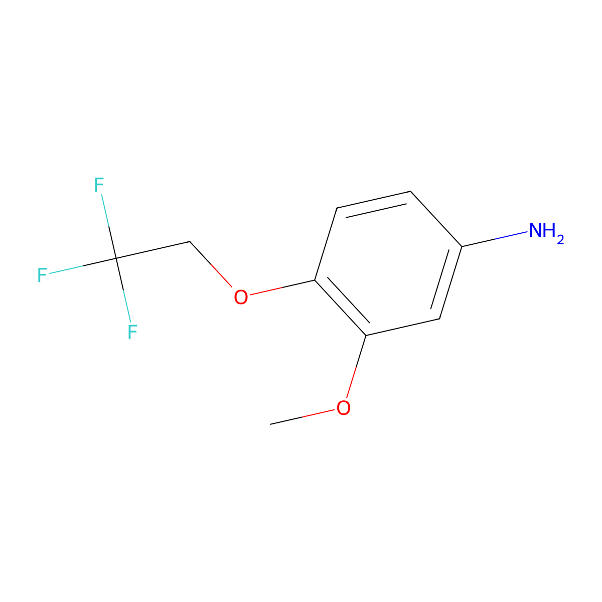3-Methoxy-4-(2,2,2-trifluoroethoxy)aniline molecular structure, CAS 1245823-98-6