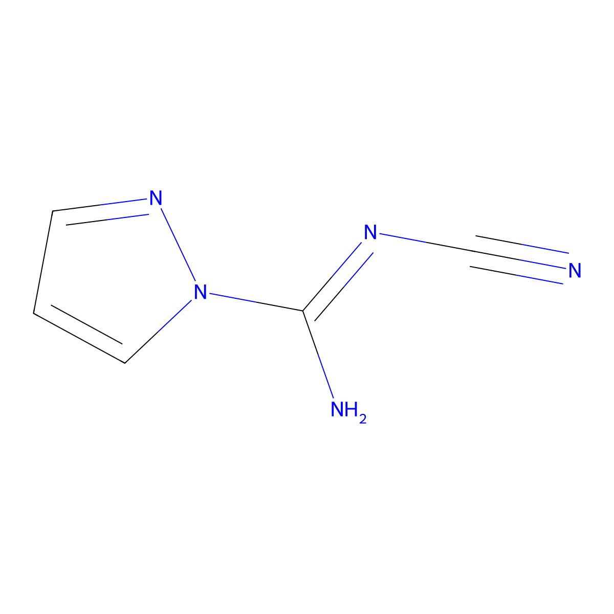 N-Cyano-1H-pyrazole-1-carboximidamide molecular structure, CAS 1245828-06-1