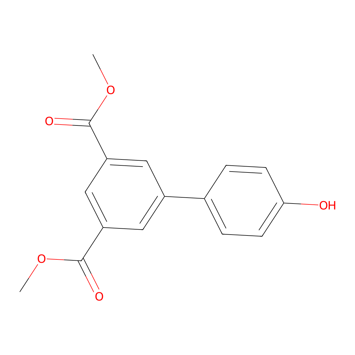 Dimethyl 4'-hydroxy-[1,1'-biphenyl]-3,5-dicarboxylate molecular structure, CAS 1245828-39-0