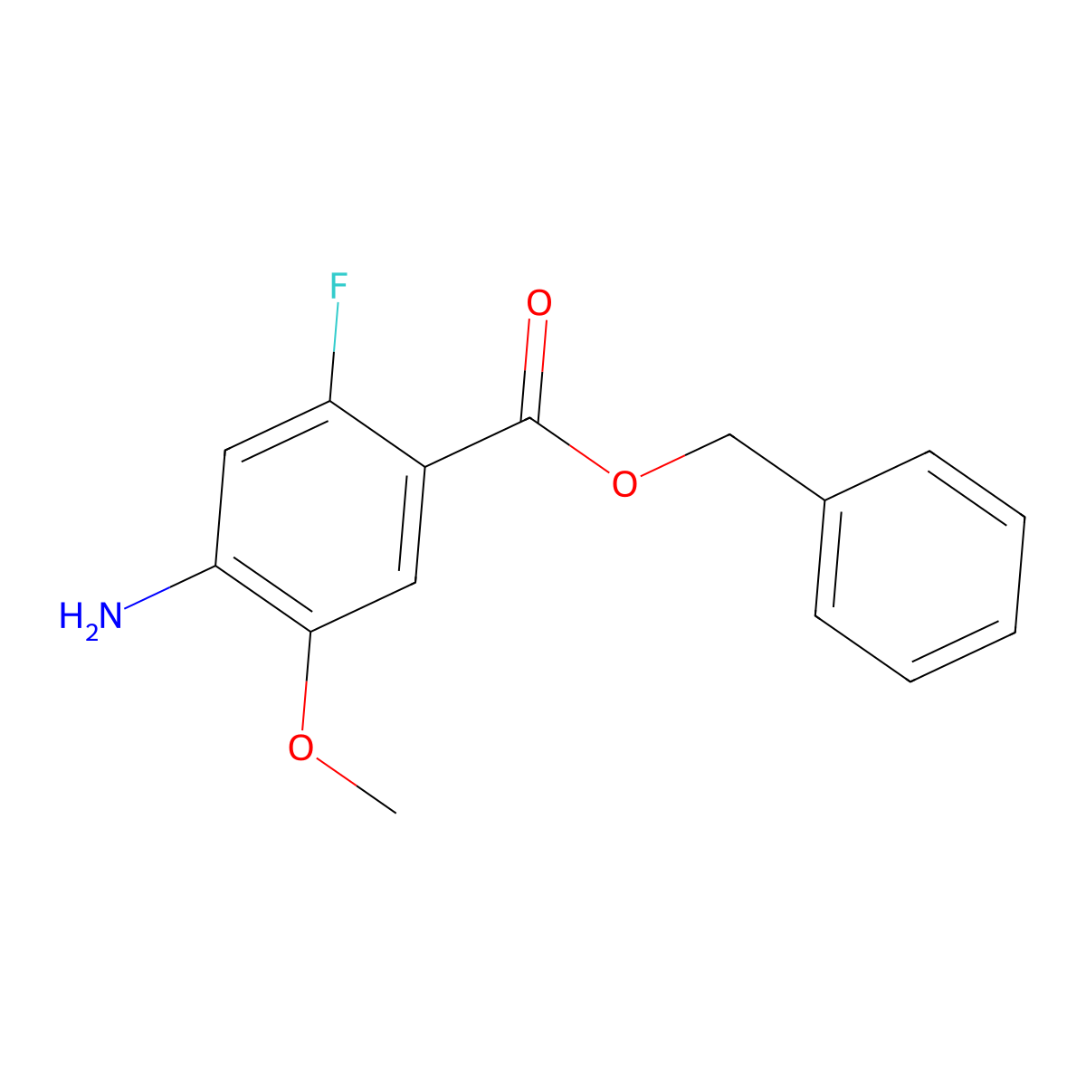 Benzyl 4-amino-2-fluoro-5-methoxybenzoate molecular structure, CAS 1245831-00-8