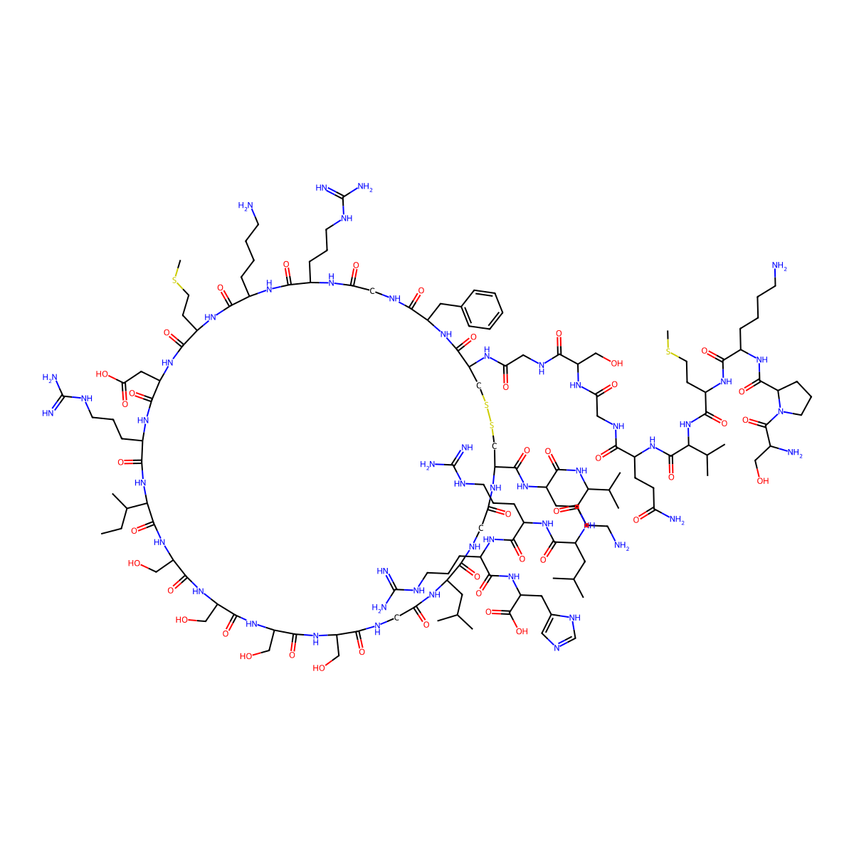 Natriuretic peptide type-B molecular structure, CAS 124584-08-3