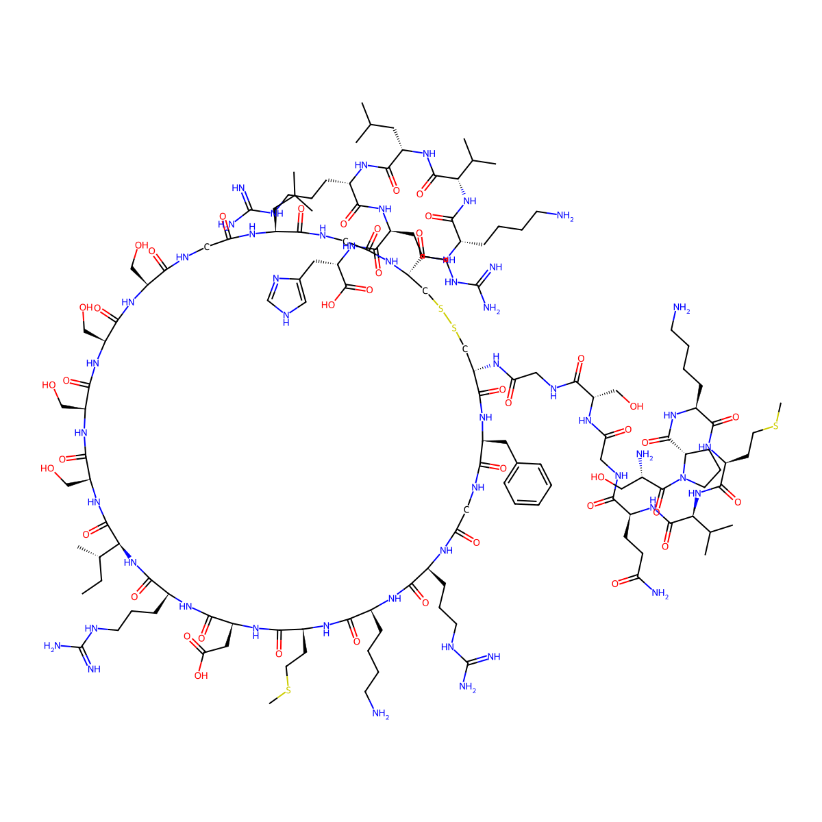 Natriuretic peptide type-B molecular structure, CAS 124584-08-3
