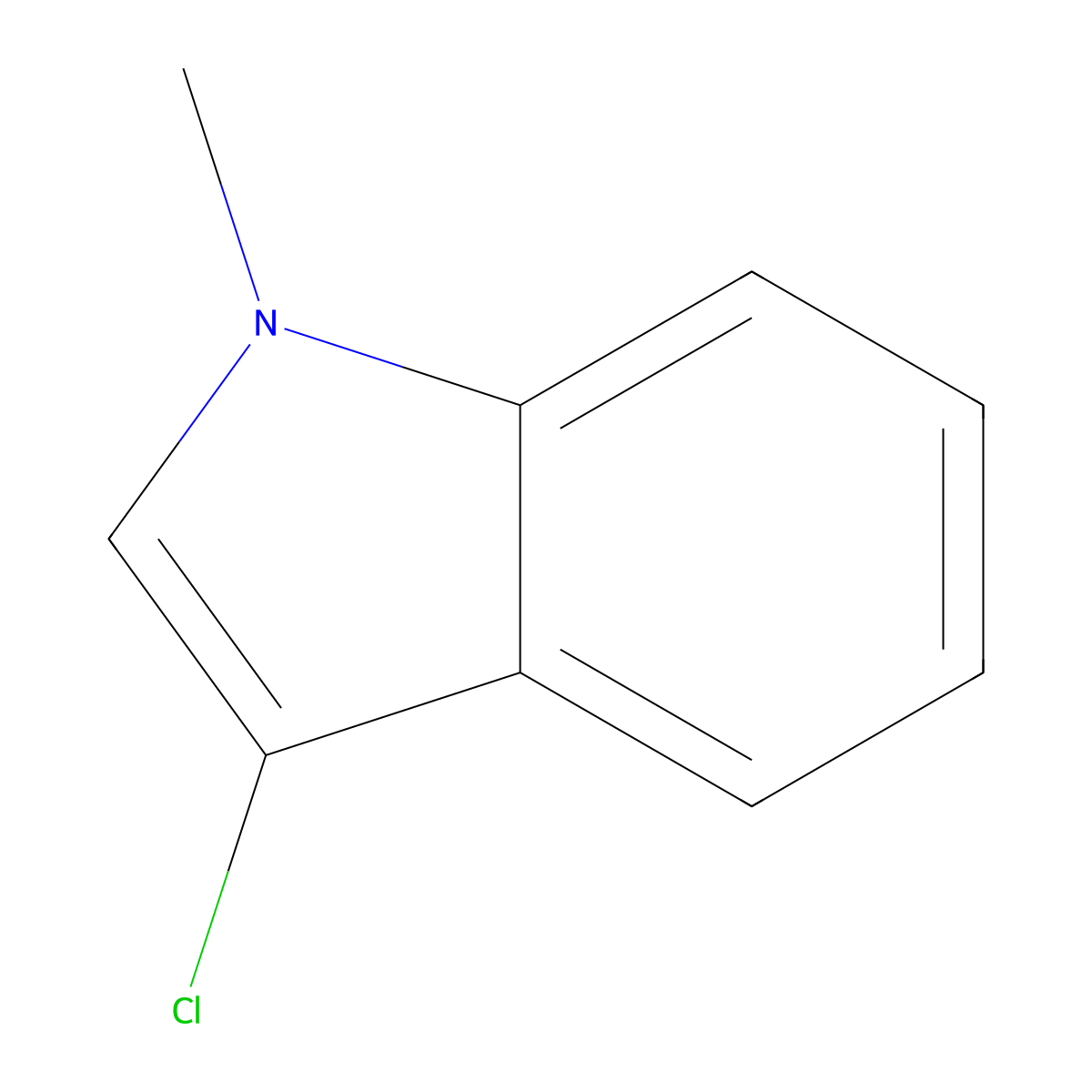 1H-Indole, 3-chloro-1-methyl- molecular structure, CAS 124589-41-9