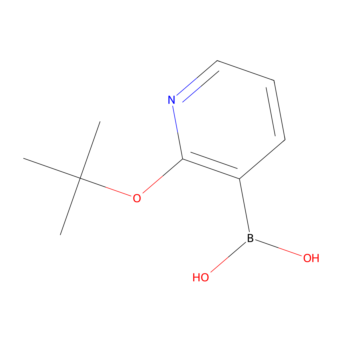 (2-(tert-Butoxy)pyridin-3-yl)boronic acid molecular structure, CAS 1245898-82-1